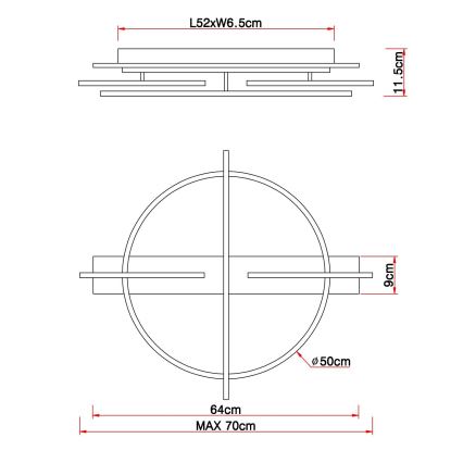 Globo - Plafoniera LED LED/44W/230V