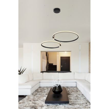 Globo - Lampadario a sospensione con filo LED dimmerabile LED/55W/230V 2700-6000K nero + telecomando