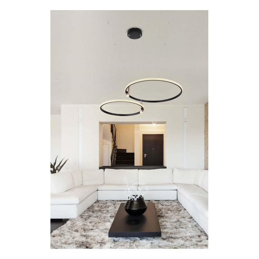 Globo - Lampadario a sospensione con filo LED dimmerabile LED/55W/230V 2700-6000K nero + telecomando