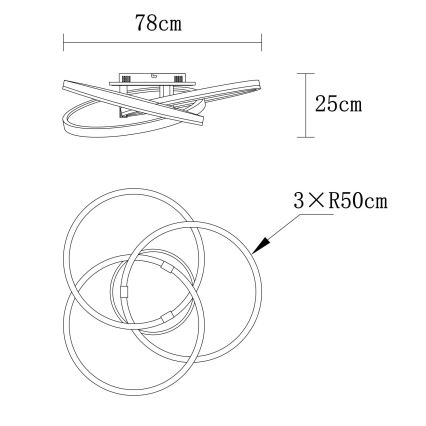 Globo - Plafoniera dimmerabile a LED/75W/230V 2700-6000K Ø 78 cm + telecomando