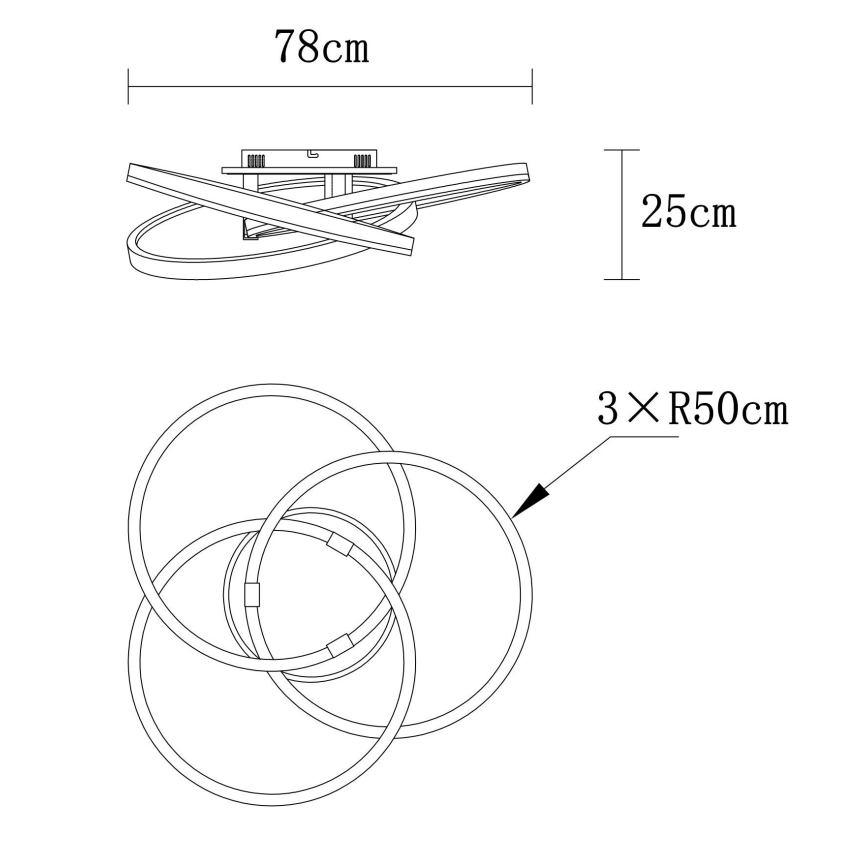 Globo - Plafoniera dimmerabile a LED/75W/230V 2700-6000K Ø 78 cm + telecomando