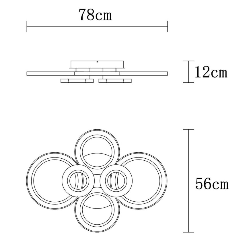 Globo - Lampada da soffitto dimmerabile LED/60W/230V 2700-6000K 56x78 cm antracite + telecomando