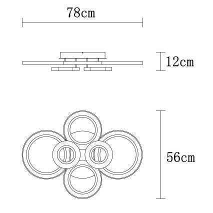 Globo - Plafoniera LED dimmerabile LED/60W/230V 2700-6000K 56x78 cm antracite + telecomando