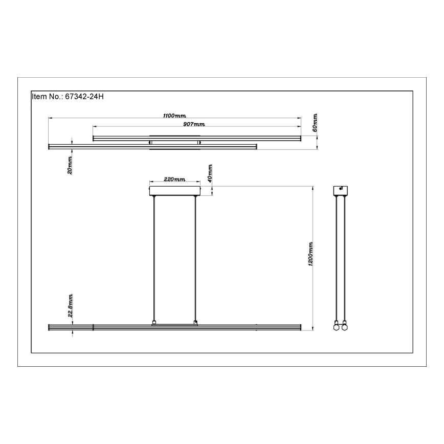 Globo - Lampadario LED a sospensione con filo LED/24W/230V 3000K nero