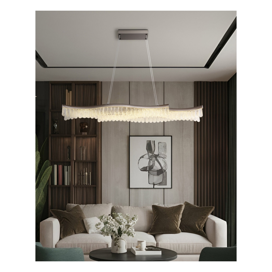 Globo - Lampadario LED a sospensione con filo LED/35W/230V 3200K cromo opaco