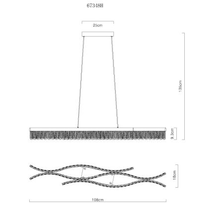 Globo - Lampadario LED a sospensione con filo LED/35W/230V 3200K cromo opaco