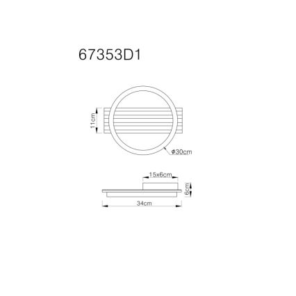 Globo - Plafoniera LED LED/12W/230V 3000K 30x34 cm