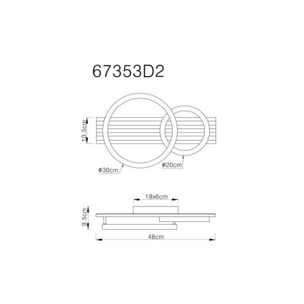 Globo - Plafoniera LED LED/18W/230V 3000K 30x48 cm