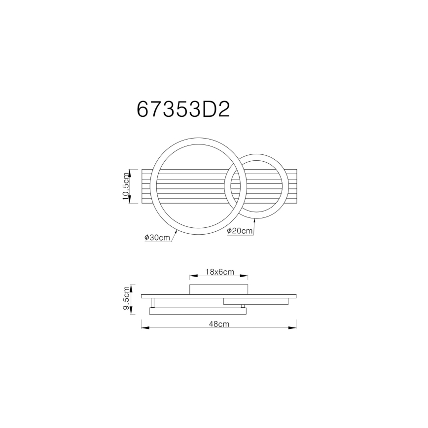 Globo - Plafoniera LED LED/18W/230V 3000K 30x48 cm