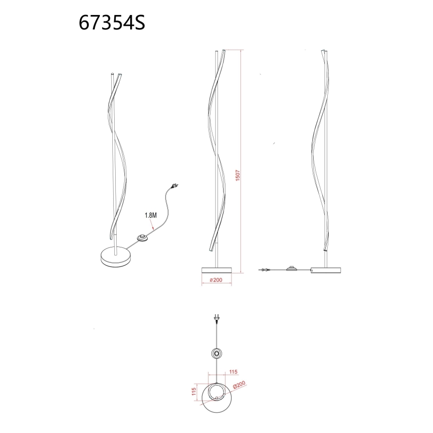 Globo - LED Lampada da terra LED/30W/230V 3000K