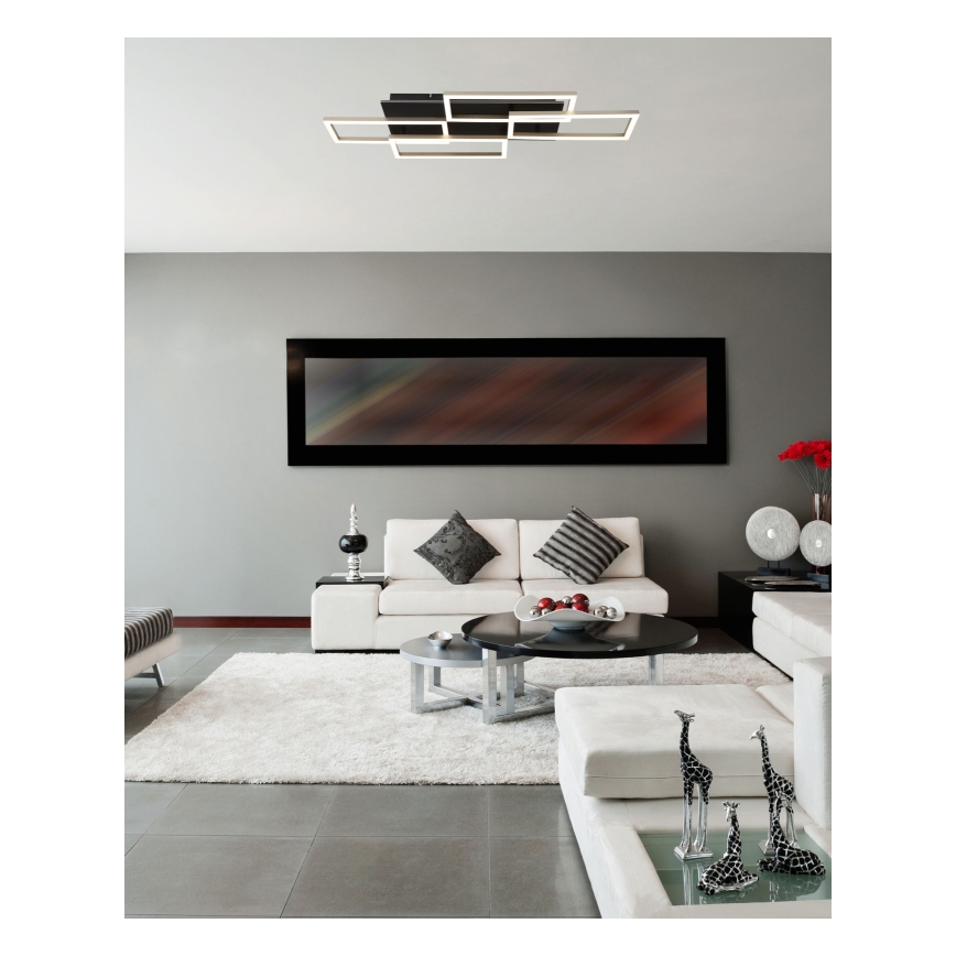 Globo 67359-40A - JEFFRY Lampada da soffitto dimmerabile a LED 40W/230V 32,5x87,5 cm nero + telecomando