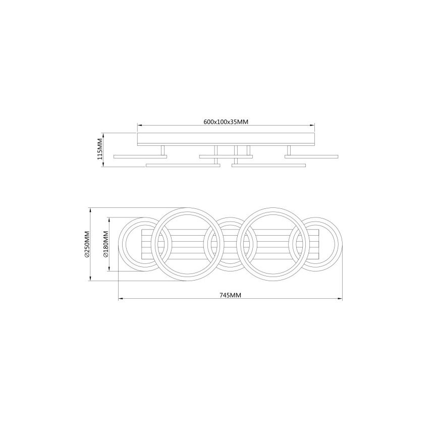 Globo - Plafoniera LED 34W/230V 3000/4200/600K 25x74,5 cm