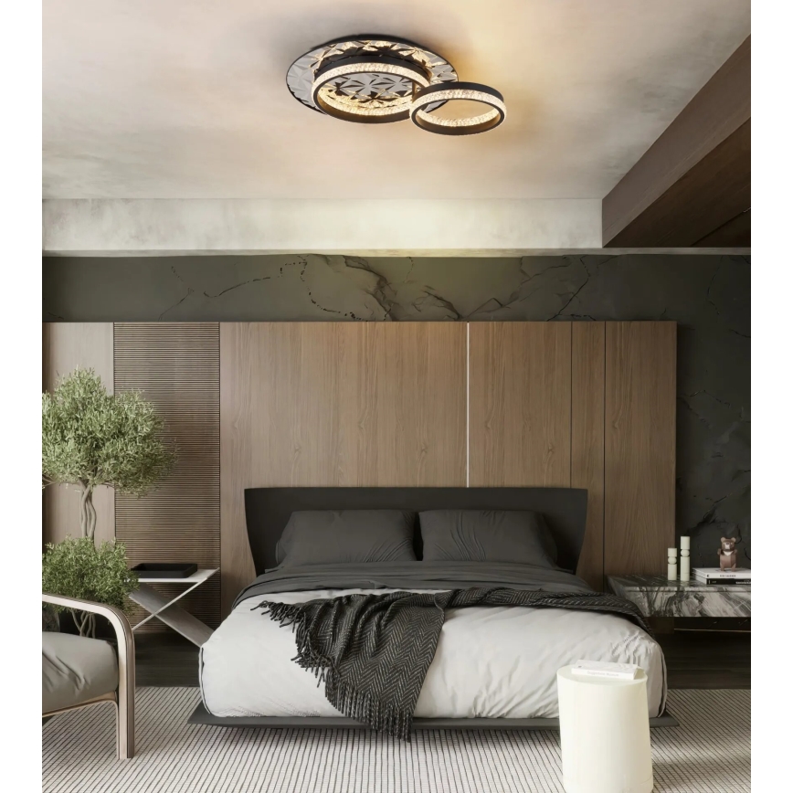 Globo - Plafoniera LED LED/24W/230V 3000K 40x50,5 cm nero/cromo lucido