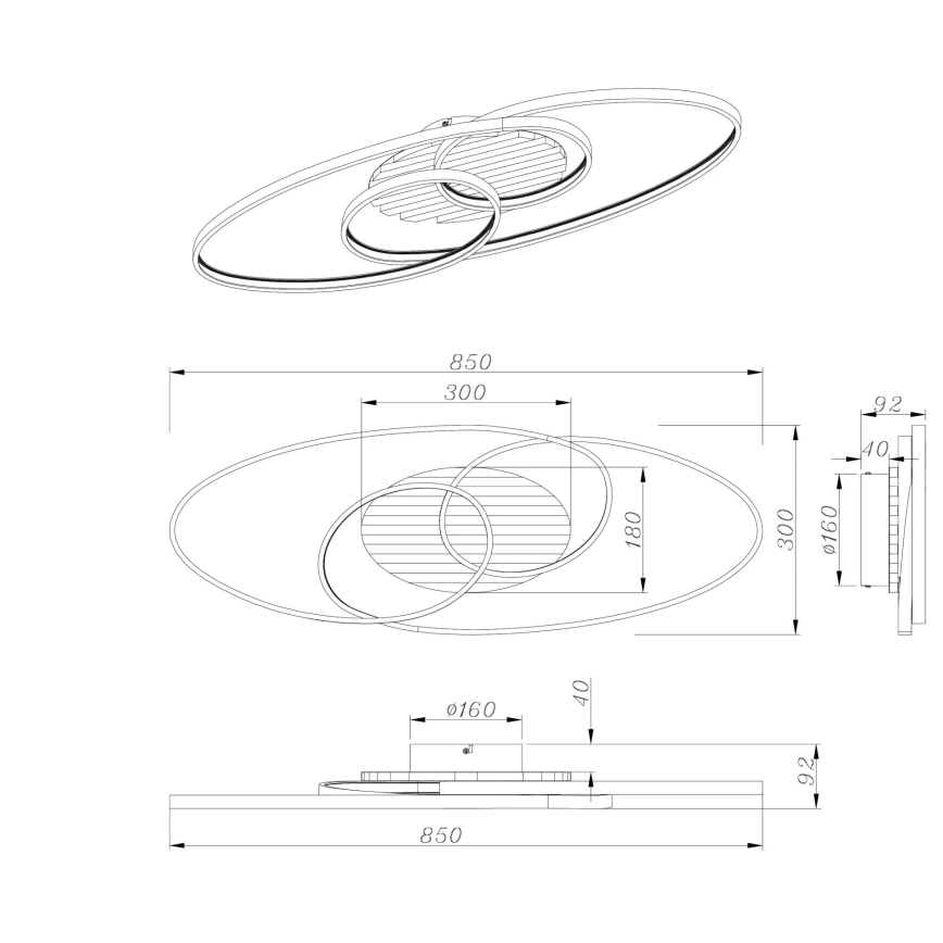 Globo - Plafoniera LED 40W/230V 3000K 85x30 cm