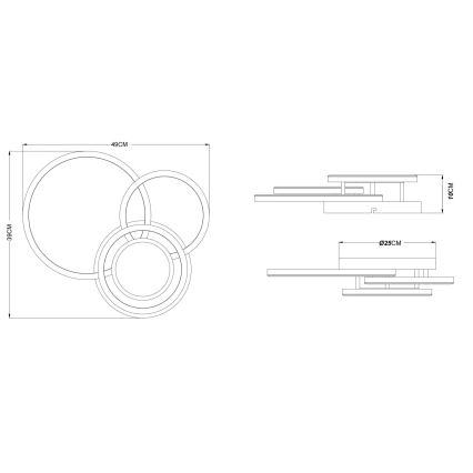 Globo - Plafoniera a LED/40W/230V 3000K 49x39 cm