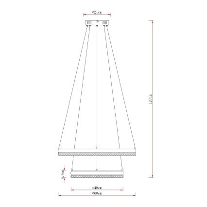 Globo - Lampadario a sospensione LED dimmerabile su cavo LED/60W/230V 2700-6000K + telecomando