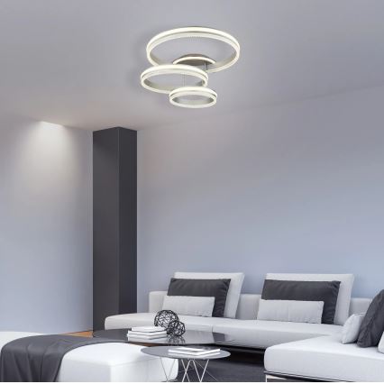 Globo - Plafoniera dimmerabile a LED/72W/230V 2700-6000K argento + telecomando