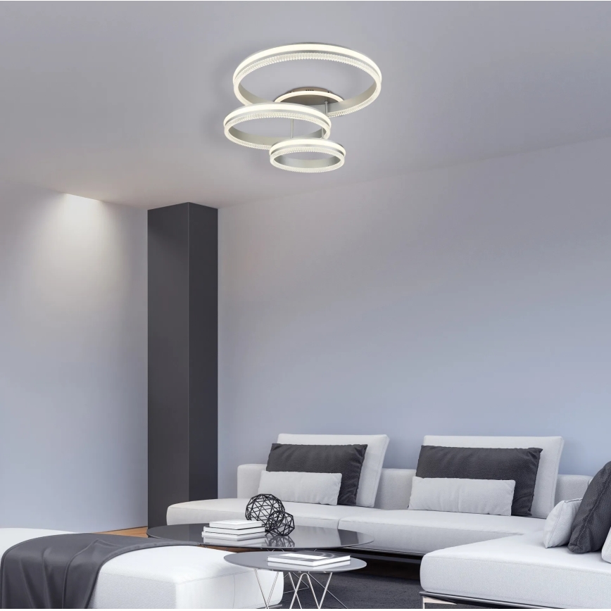 Globo - Plafoniera dimmerabile a LED/72W/230V 2700-6000K argento + telecomando