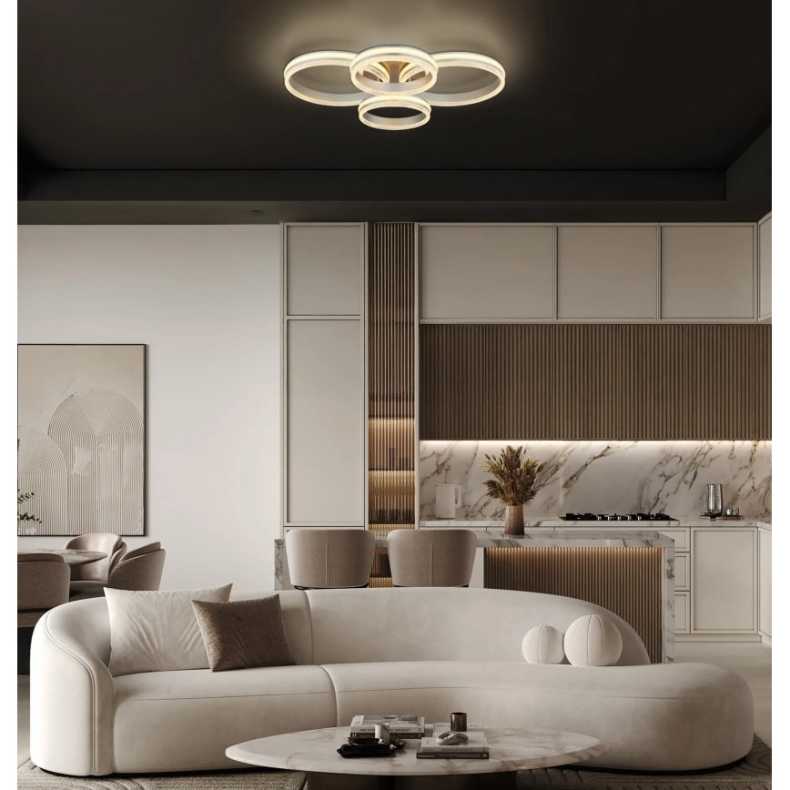 Globo - Plafoniera LED dimmerabile 90W/230V 2700-6000K argento + telecomando