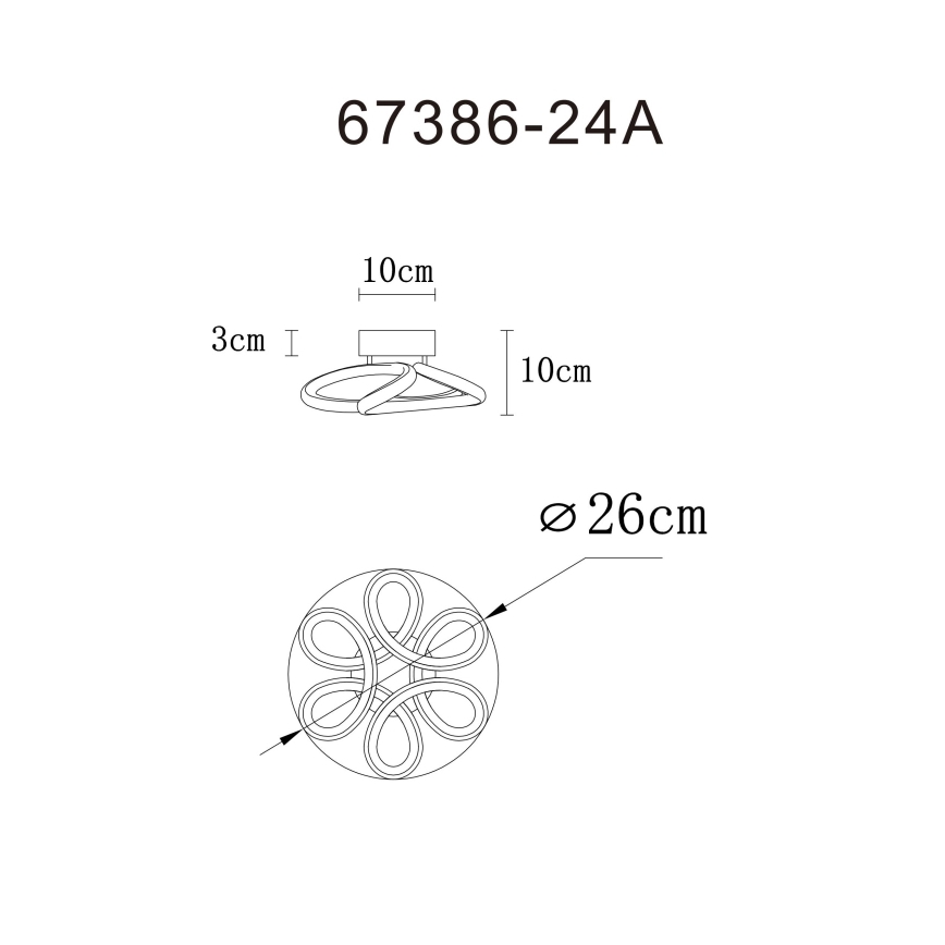 Globo - Plafoniera LED LED/24W/230V 2700/4000/6000K diametro 26 cm nero