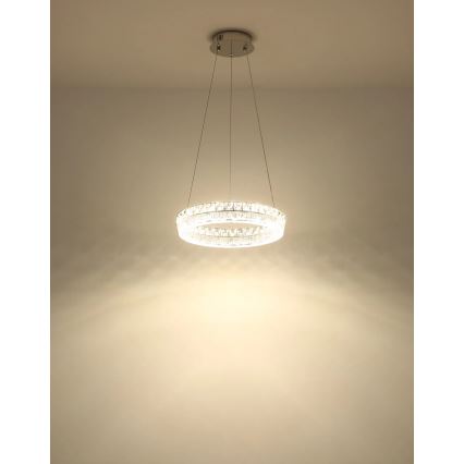 Globo - Lampadario LED dimmerabile a sospensione su cavo LED/24W/230V 2700-6000K trasparente + telecomando