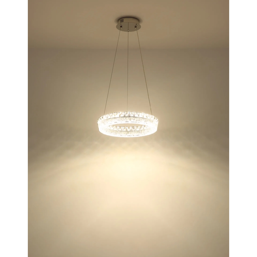 Globo - Lampadario LED dimmerabile a sospensione su cavo LED/24W/230V 2700-6000K trasparente + telecomando