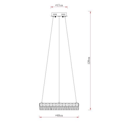 Globo - Lampadario LED dimmerabile a sospensione su cavo LED/24W/230V 2700-6000K trasparente + telecomando