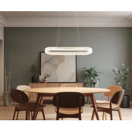 Globo - Lampadario LED dimmerabile a sospensione su cavo LED/40W/230V 2700-6000K trasparente + telecomando