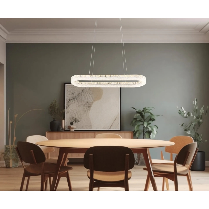 Globo - Lampadario LED dimmerabile a sospensione su cavo LED/40W/230V 2700-6000K trasparente + telecomando