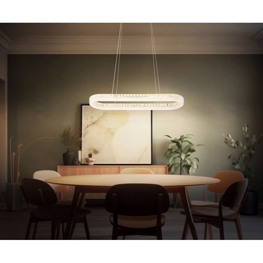 Globo - Lampadario LED dimmerabile a sospensione su cavo LED/40W/230V 2700-6000K trasparente + telecomando