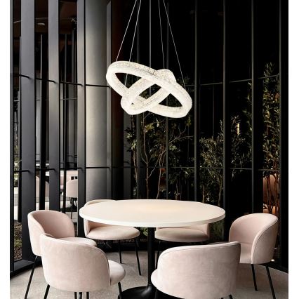 Globo - Lampadario LED dimmerabile a sospensione con cavo LED/60W/230V 2700-6000K trasparente + telecomando