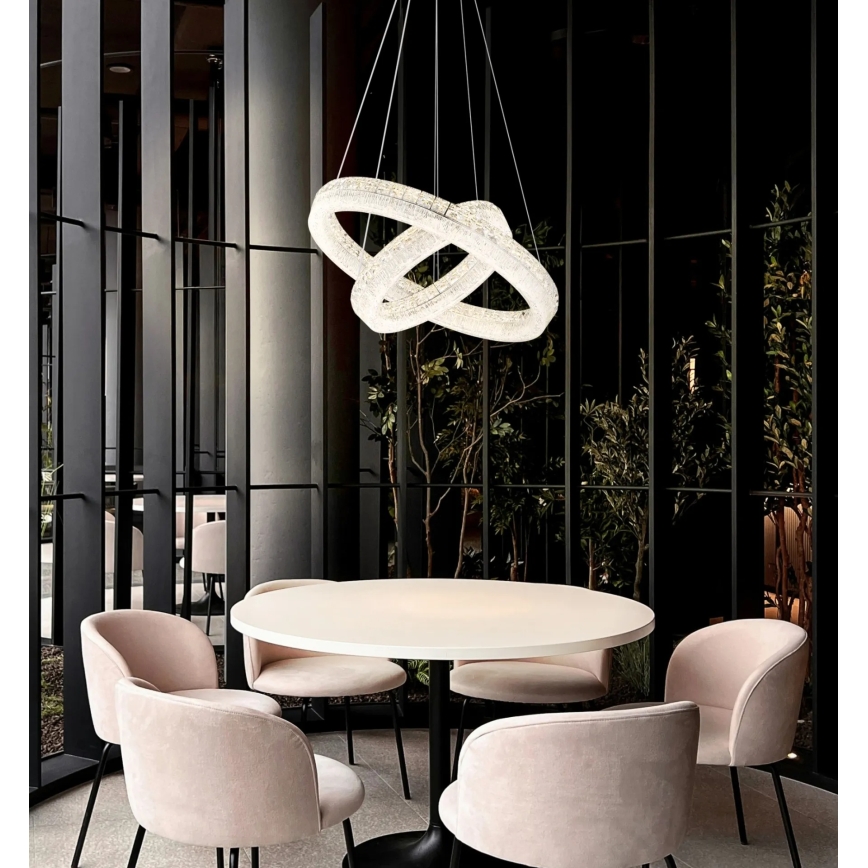 Globo - Lampadario LED dimmerabile a sospensione con cavo LED/60W/230V 2700-6000K trasparente + telecomando