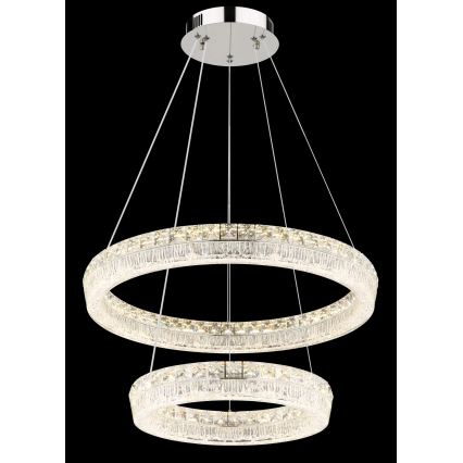Globo - Lampadario LED dimmerabile a sospensione con cavo LED/60W/230V 2700-6000K trasparente + telecomando