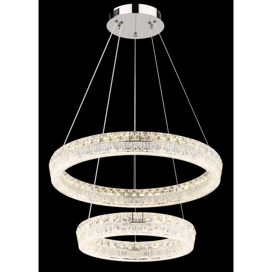 Globo - Lampadario LED dimmerabile a sospensione con cavo LED/60W/230V 2700-6000K trasparente + telecomando