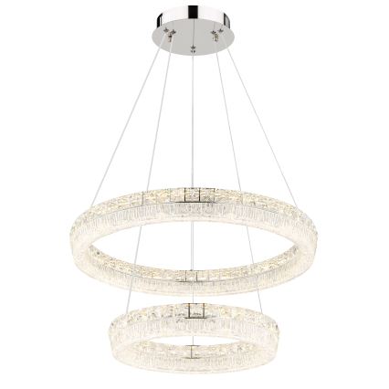 Globo - Lampadario LED dimmerabile a sospensione con cavo LED/60W/230V 2700-6000K trasparente + telecomando