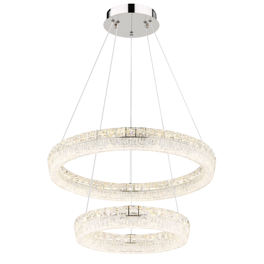 Globo - Lampadario LED dimmerabile a sospensione con cavo LED/60W/230V 2700-6000K trasparente + telecomando