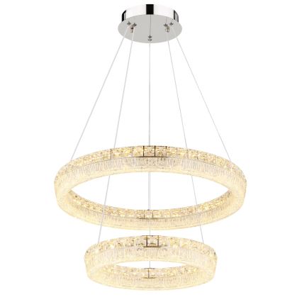 Globo - Lampadario LED dimmerabile a sospensione con cavo LED/60W/230V 2700-6000K trasparente + telecomando