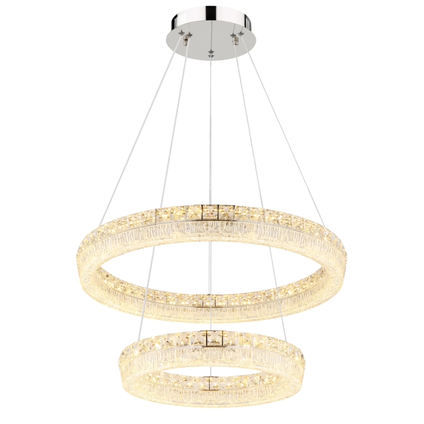 Globo - Lampadario LED dimmerabile a sospensione con cavo LED/60W/230V 2700-6000K trasparente + telecomando