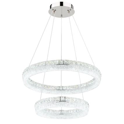 Globo - Lampadario LED dimmerabile a sospensione con cavo LED/60W/230V 2700-6000K trasparente + telecomando