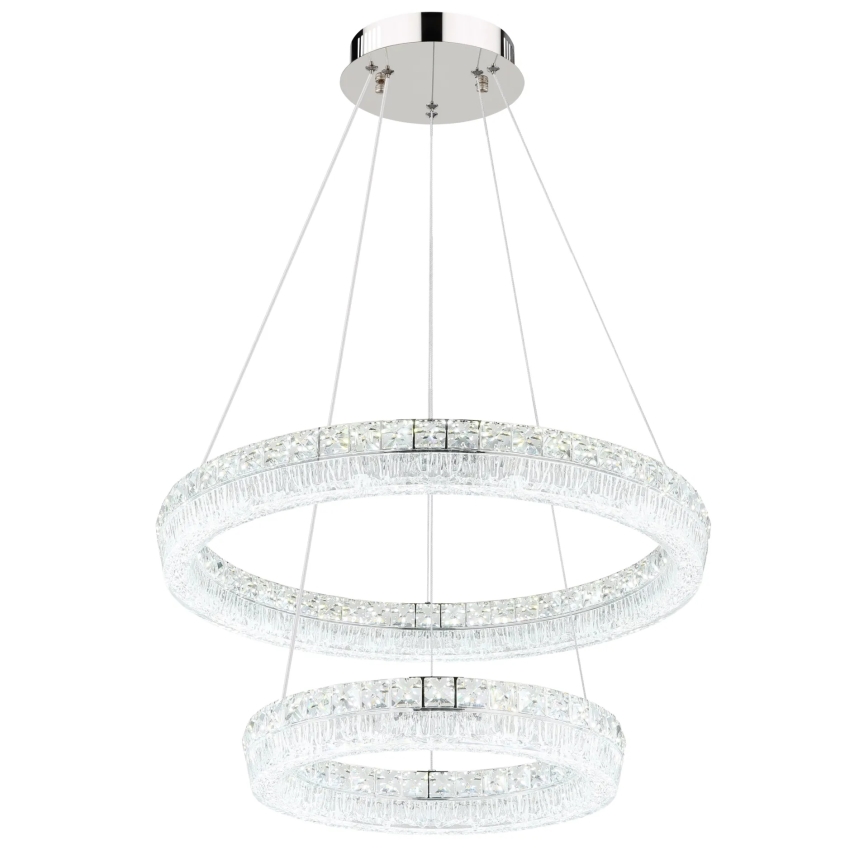 Globo - Lampadario LED dimmerabile a sospensione con cavo LED/60W/230V 2700-6000K trasparente + telecomando