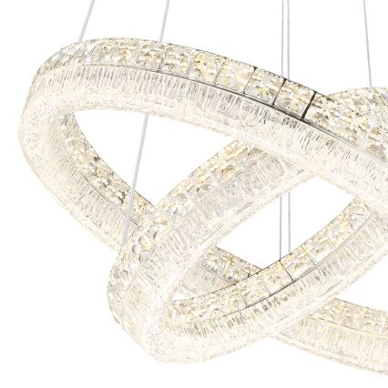 Globo - Lampadario LED dimmerabile a sospensione con cavo LED/60W/230V 2700-6000K trasparente + telecomando