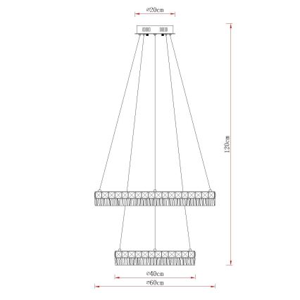 Globo - Lampadario LED dimmerabile a sospensione con cavo LED/60W/230V 2700-6000K trasparente + telecomando