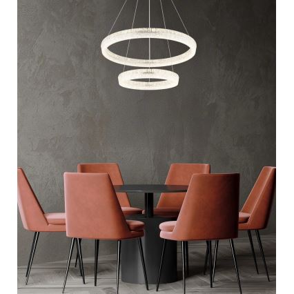 Globo - Lampadario LED dimmerabile a sospensione con cavo LED/72W/230V 2700-6000K trasparente + telecomando