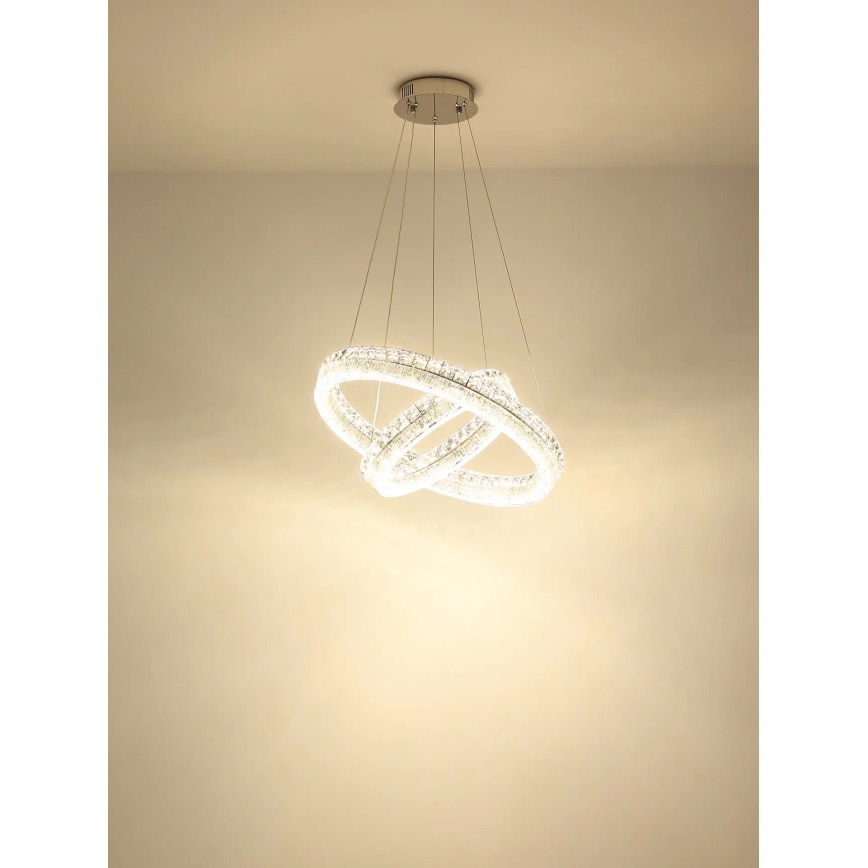 Globo - Lampadario LED dimmerabile a sospensione con cavo LED/72W/230V 2700-6000K trasparente + telecomando