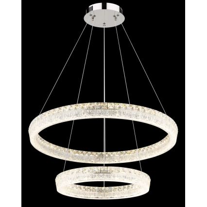 Globo - Lampadario LED dimmerabile a sospensione con cavo LED/72W/230V 2700-6000K trasparente + telecomando