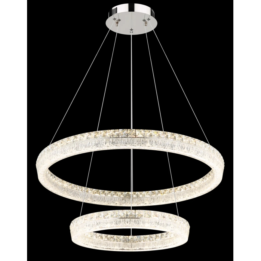 Globo - Lampadario LED dimmerabile a sospensione con cavo LED/72W/230V 2700-6000K trasparente + telecomando