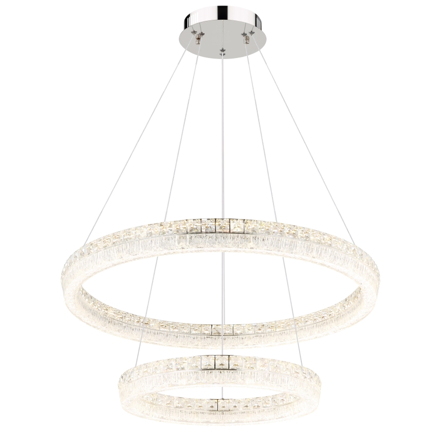 Globo - Lampadario LED dimmerabile a sospensione con cavo LED/72W/230V 2700-6000K trasparente + telecomando