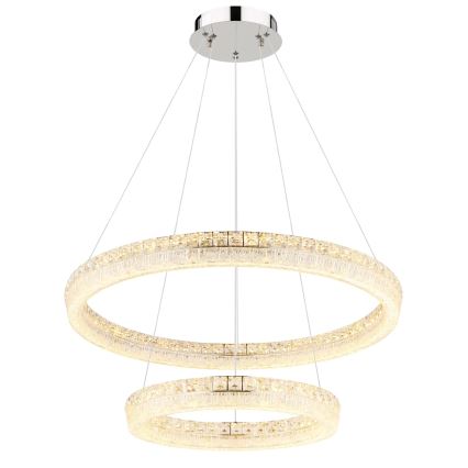 Globo - Lampadario LED dimmerabile a sospensione con cavo LED/72W/230V 2700-6000K trasparente + telecomando
