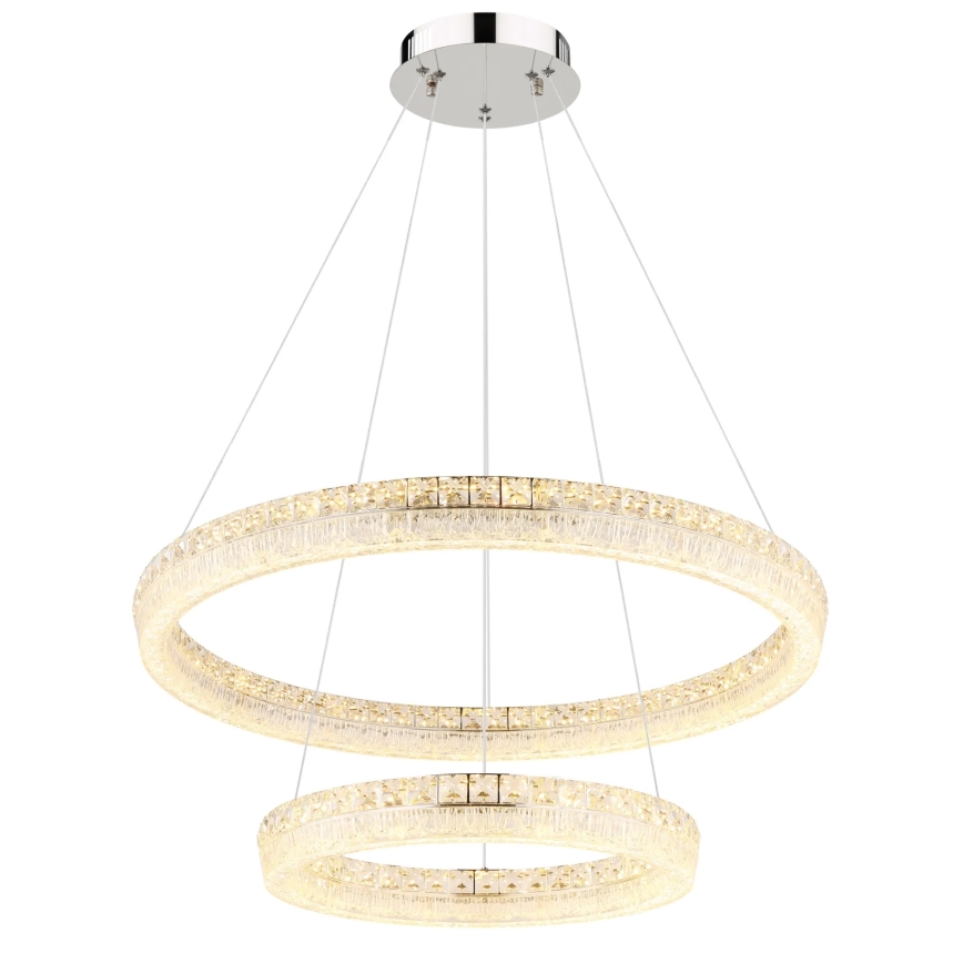 Globo - Lampadario LED dimmerabile a sospensione con cavo LED/72W/230V 2700-6000K trasparente + telecomando