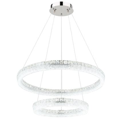 Globo - Lampadario LED dimmerabile a sospensione con cavo LED/72W/230V 2700-6000K trasparente + telecomando